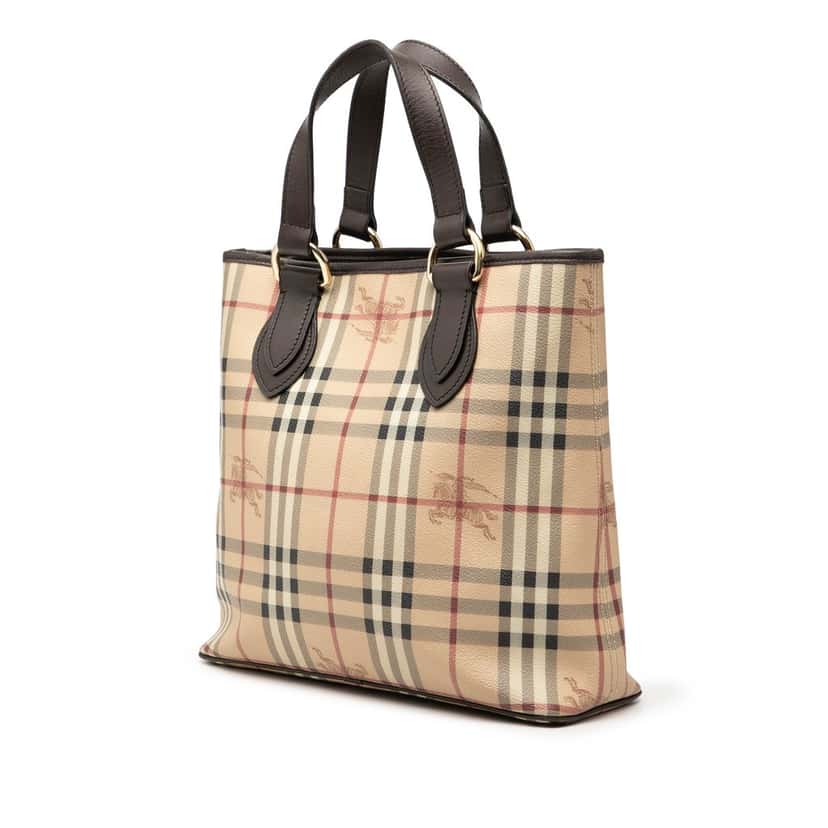 Burberry Haymarket Check Coated Canvas Tote Beige Very good condition - Back View