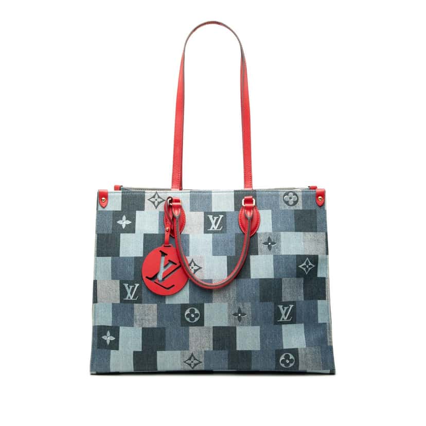 Louis Vuitton Monogram Denim Onthego GM Blue Very good condition - Front View