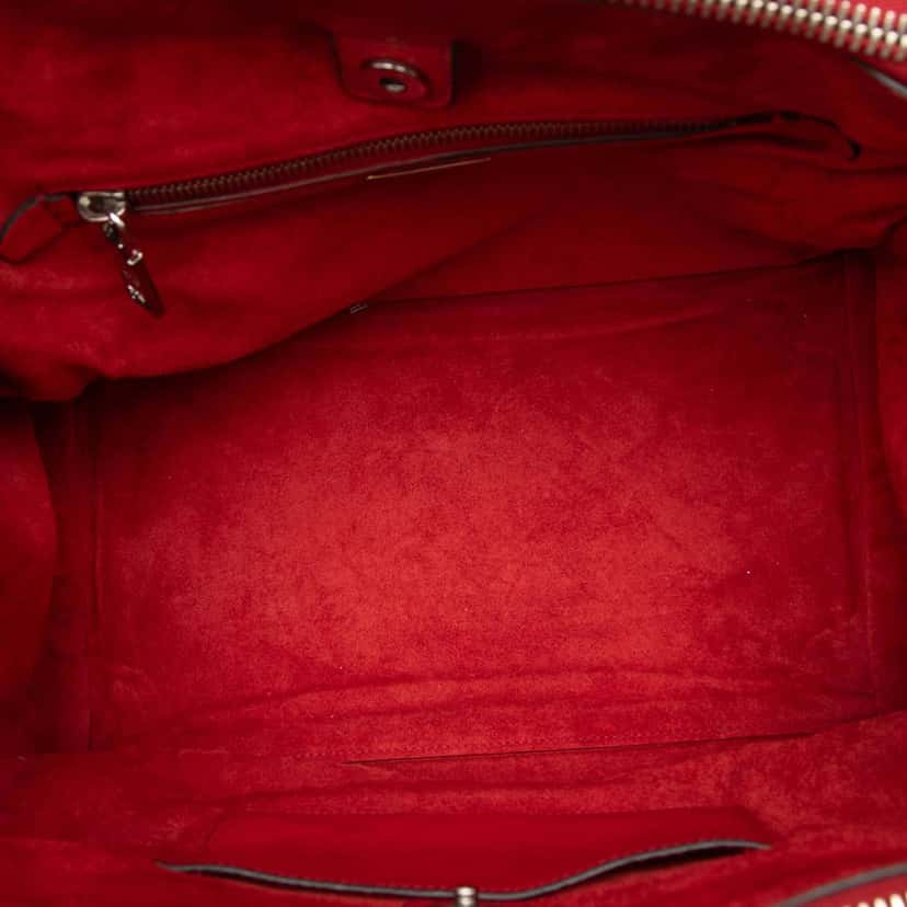 Prada Glace Calf Twin Pocket Double Handle Satchel Red Leather Very good condition - Model View