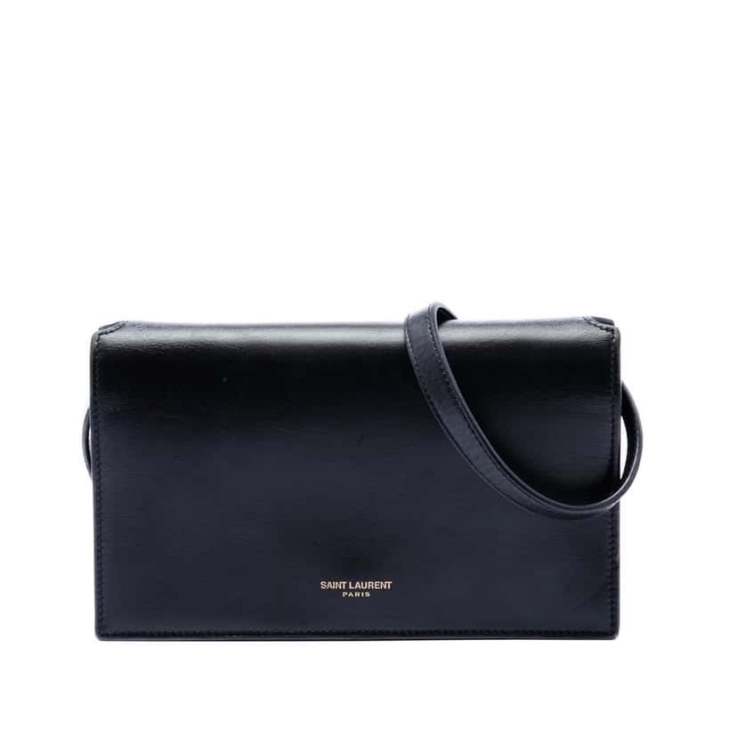 Saint Laurent Smooth Calfskin Crossbody Black Leather Very good condition - Front View