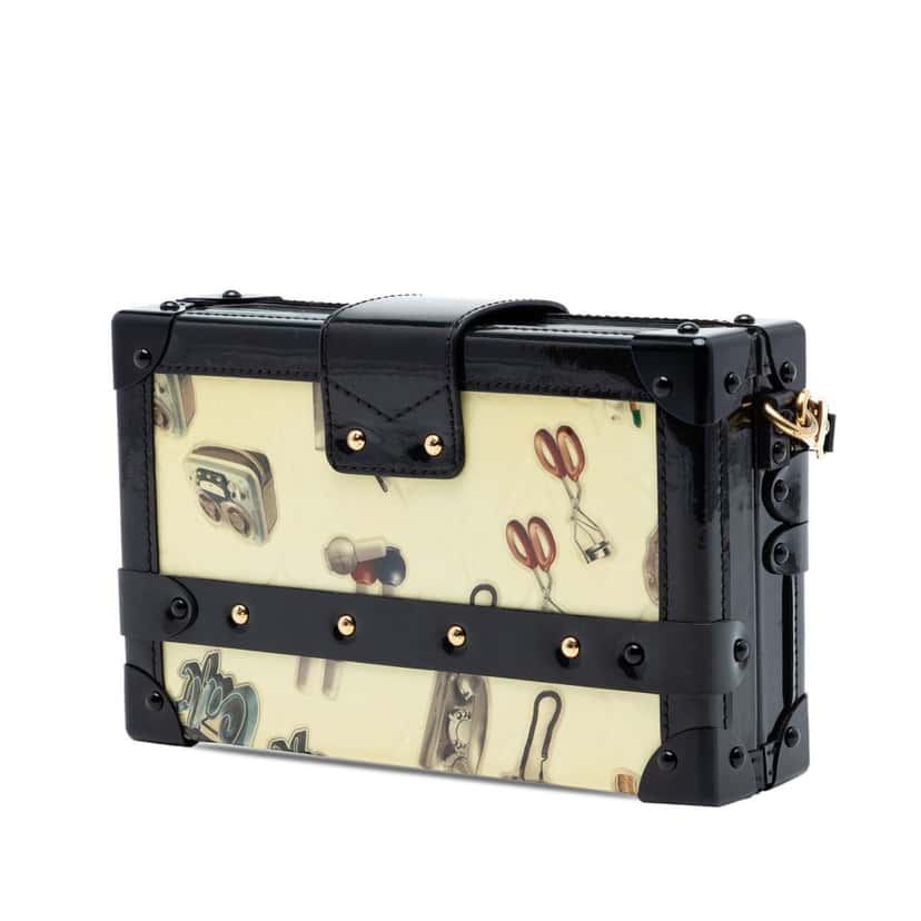 Louis Vuitton Monogram Vernis Stickers Petite Malle Beige Leather Very good condition - Back View