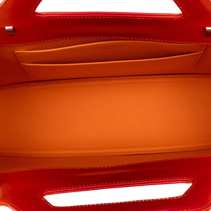 Salvatore Ferragamo Gradient Brushed Calfskin Gancini Wanda Top Handle Bag Orange Leather Very good condition - Model View