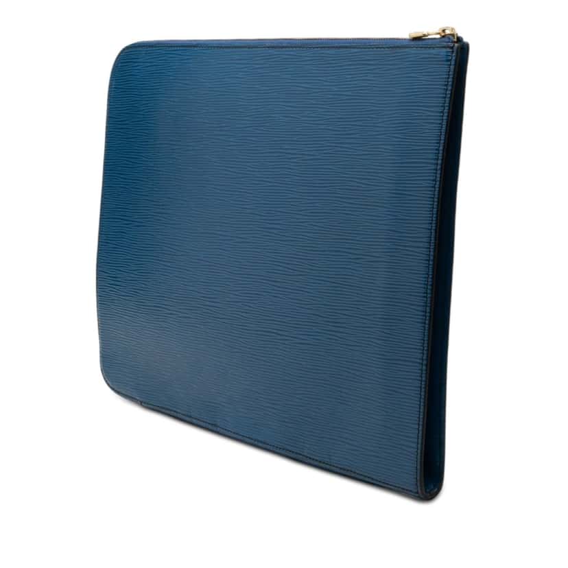Louis Vuitton Epi Poche Documents Portfolio Blue Leather Very good condition - Back View