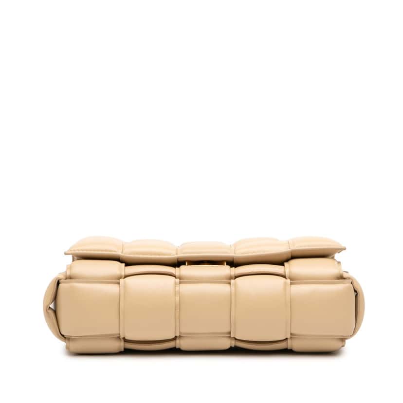 Bottega Veneta Nappa Intrecciato Padded Chain Cassette Satchel Beige Leather Very good condition - Inside View