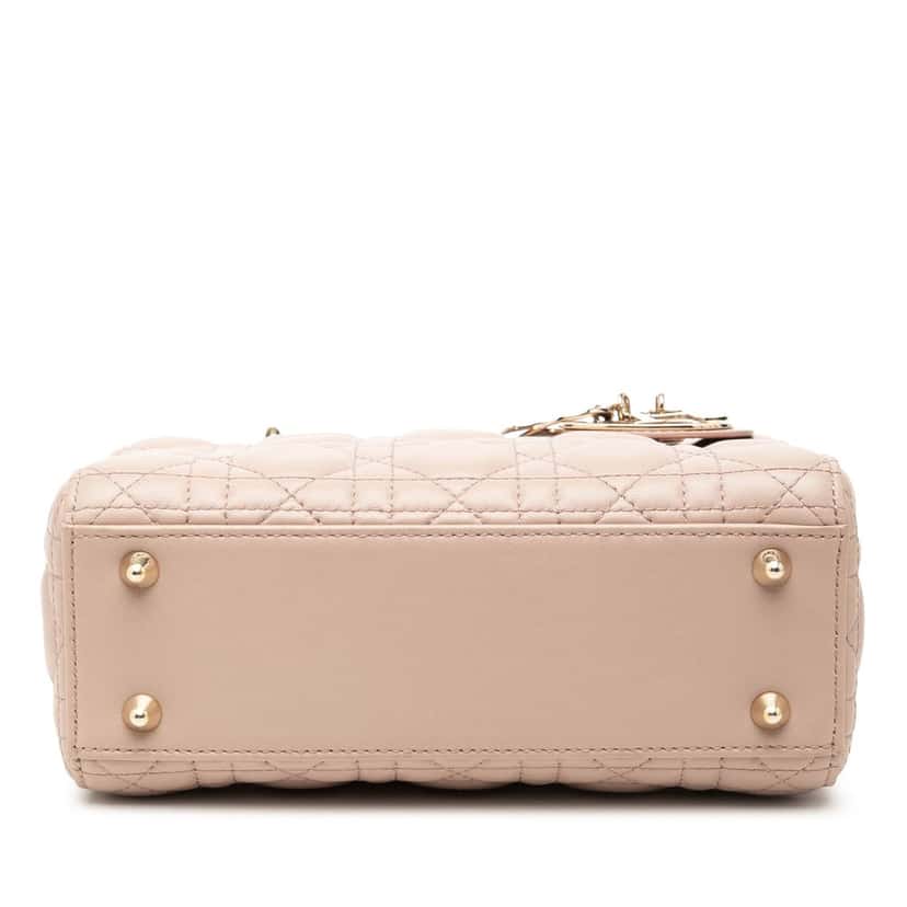 Dior Small Lambskin Cannage My ABCDior Lady Dior Pink Leather Very good condition - Inside View