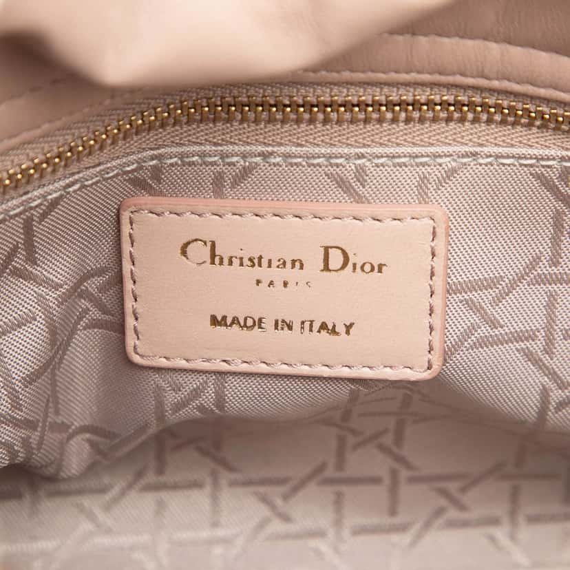 Dior Small Lambskin Cannage My ABCDior Lady Dior Pink Leather Very good condition - Box View