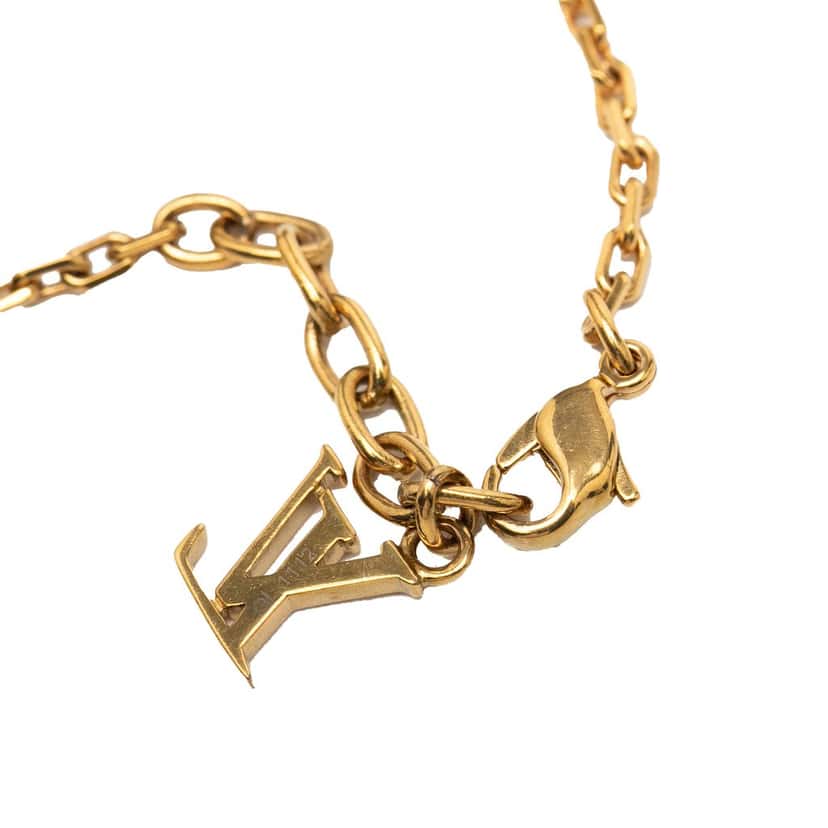 Louis Vuitton Gold Plated Gamble Crystal Bracelet Gold Metal Very good condition - Model View