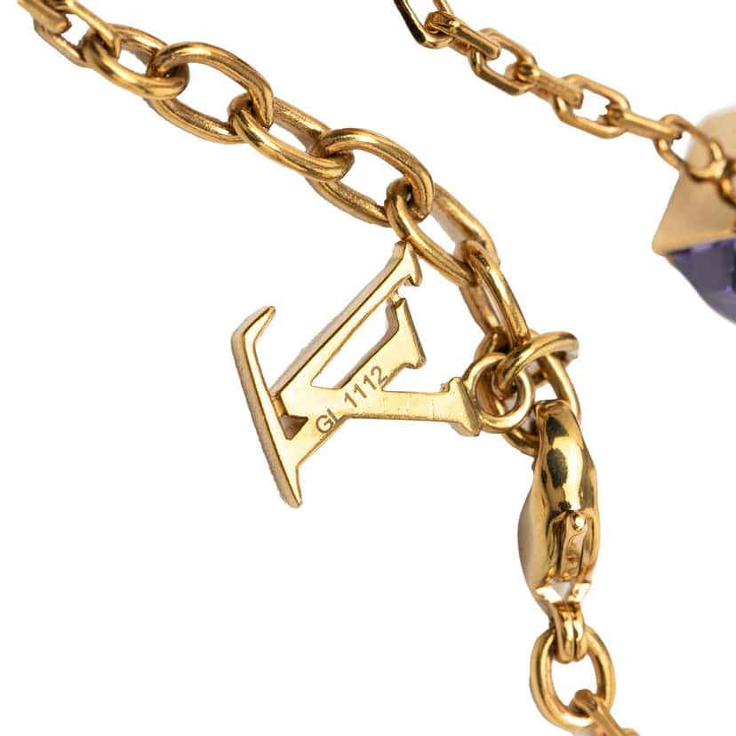 Louis Vuitton Gold Plated Gamble Crystal Bracelet Gold Metal Very good condition - Box View