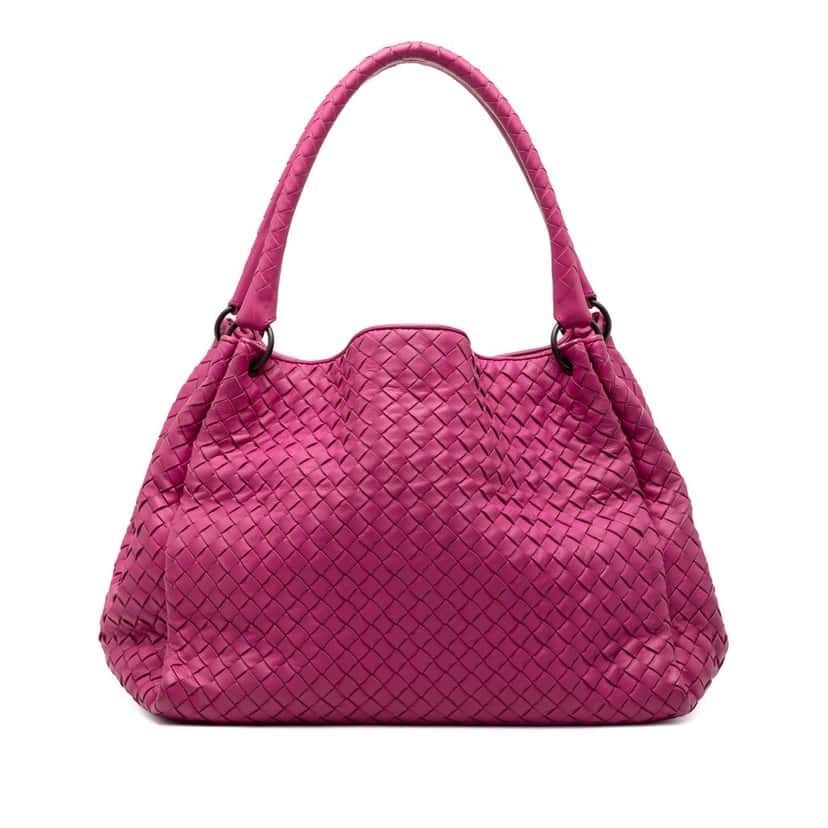 Bottega Veneta Nappa Intrecciato Parachute Tote Pink Leather Very good condition - Front View