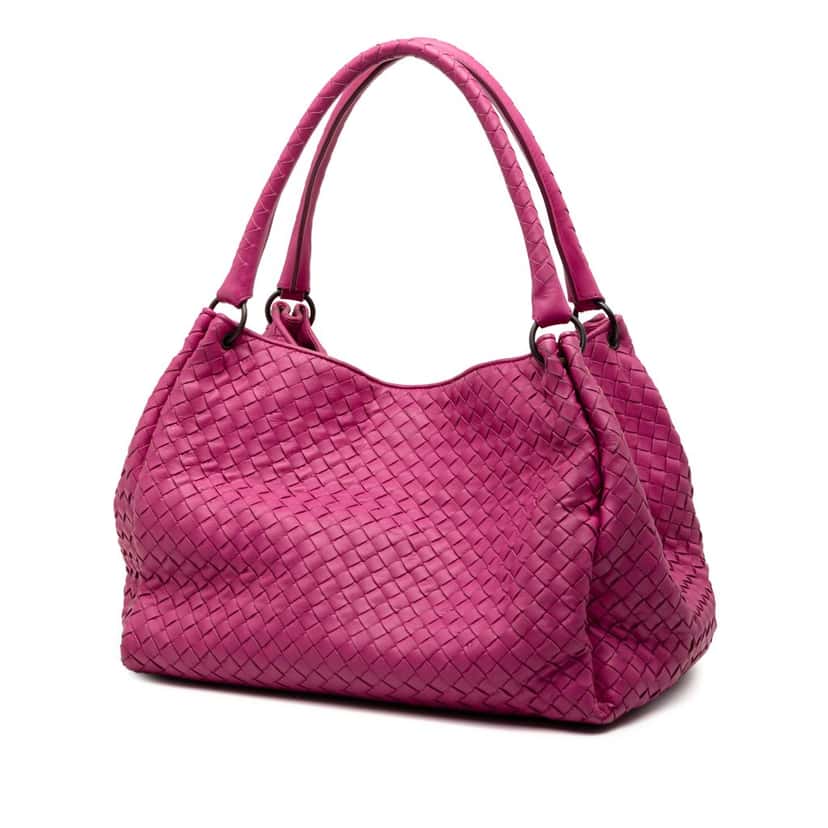 Bottega Veneta Nappa Intrecciato Parachute Tote Pink Leather Very good condition - Back View
