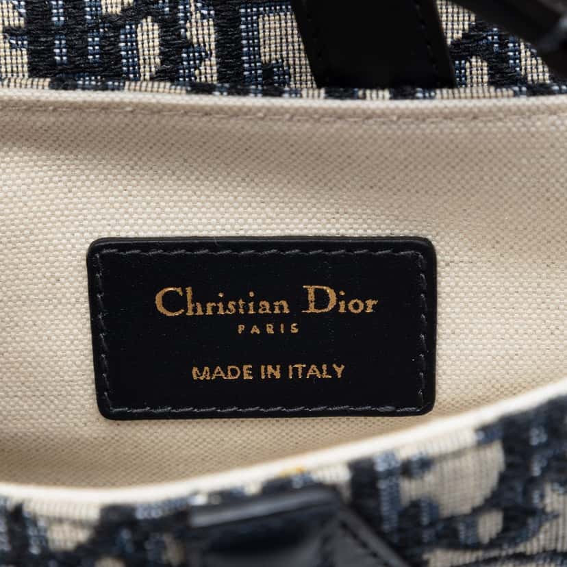Dior Mini Oblique Canvas Saddle Bag Blue Very good condition - Box View