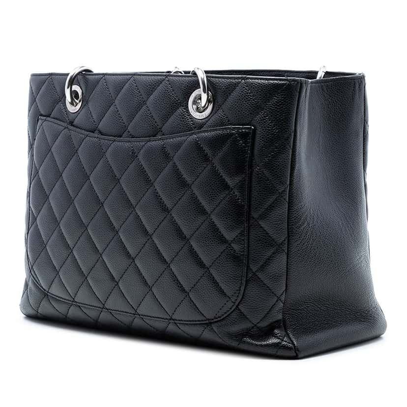 Chanel Caviar Grand Shopping Tote Black Leather Very good condition - Back View