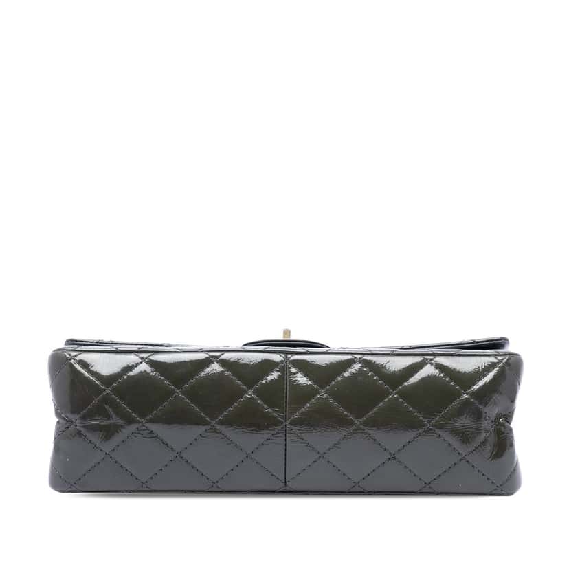Chanel Quilted Patent Reissue 2.55 Double Flap 226 Green Leather Very good condition - Inside View
