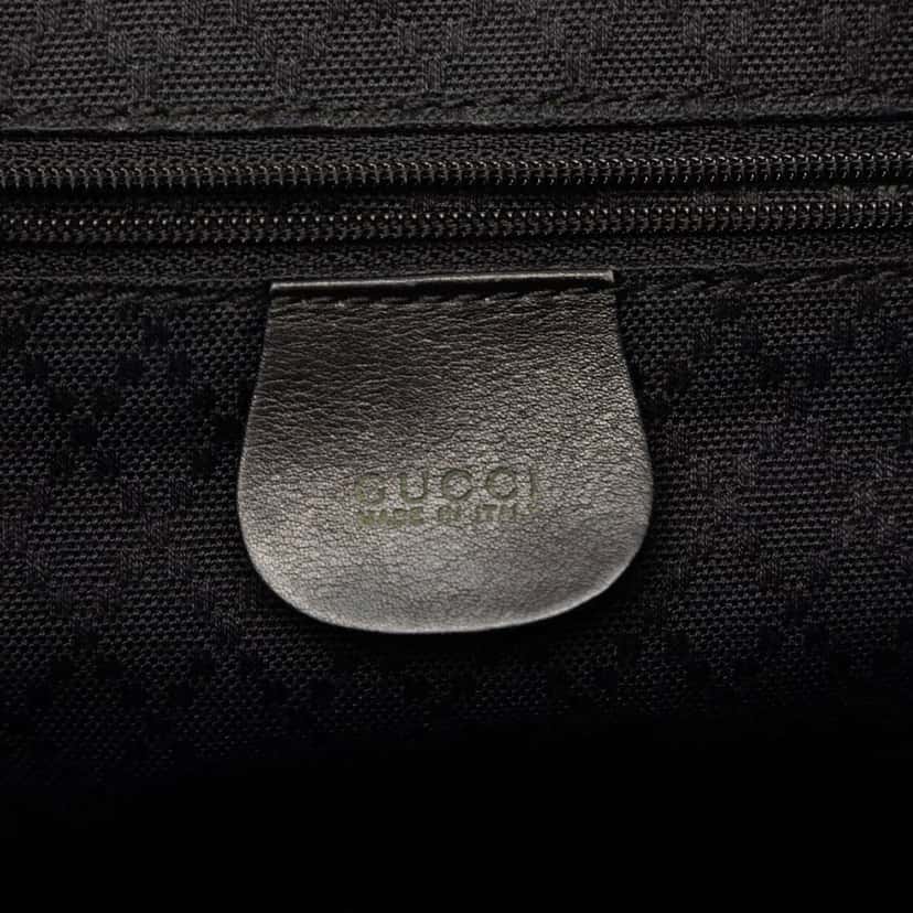 Gucci Calfskin Bamboo Drawstring Backpack Black Leather Good condition - Box View