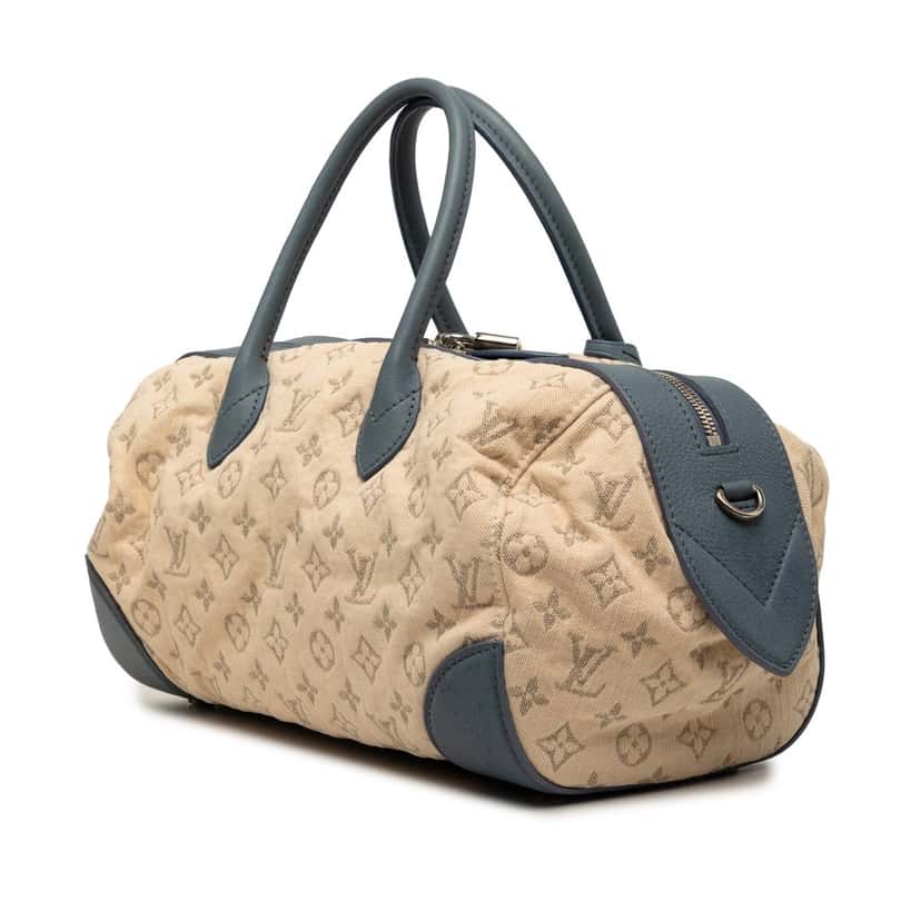 Louis Vuitton Monogram Denim Speedy Round GM Beige Very good condition - Back View