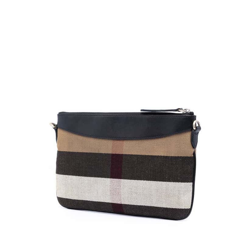 Burberry Mega Check Canvas Peyton Crossbody Brown Very good condition - Back View