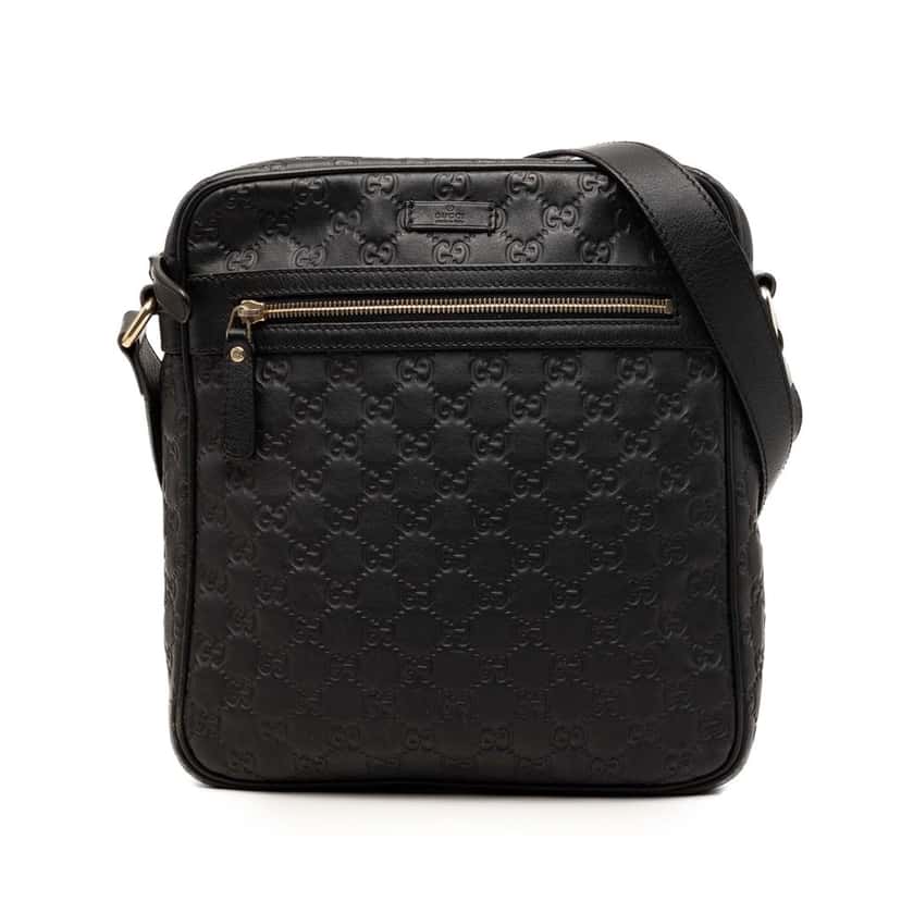 Gucci Guccissima Crossbody Black Leather Very good condition - Front View