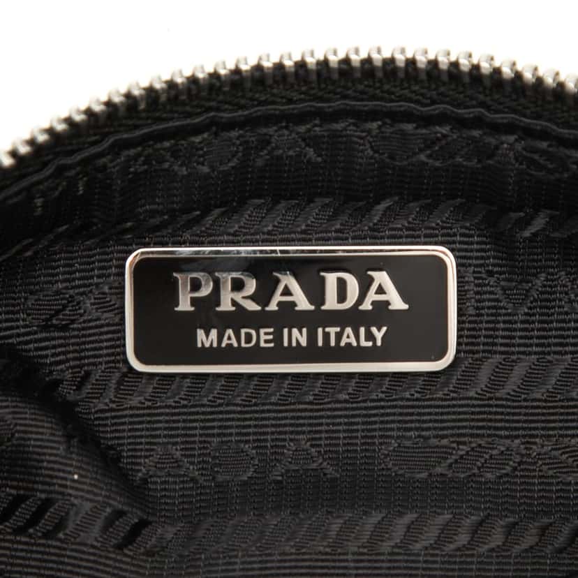 Prada Tessuto and Saffiano Ship Chain Pochette Black Very good condition - Box View