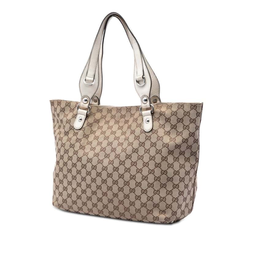 Gucci Medium GG Canvas Icon Bit Tote Beige Very good condition - Back View