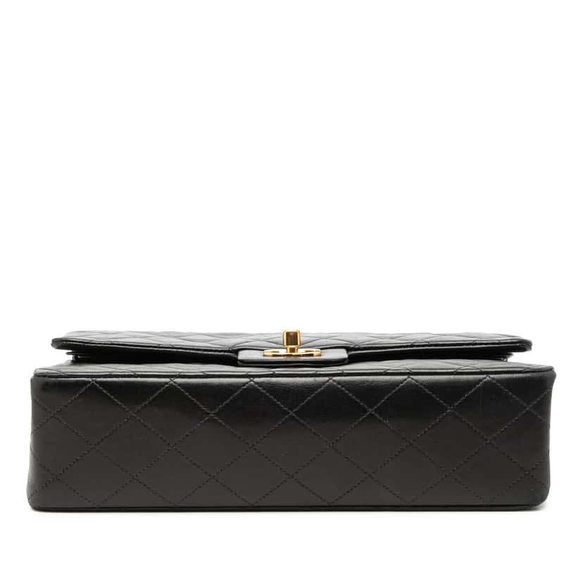 Chanel Medium Classic Lambskin Double Flap Black Leather Very good condition - Inside View