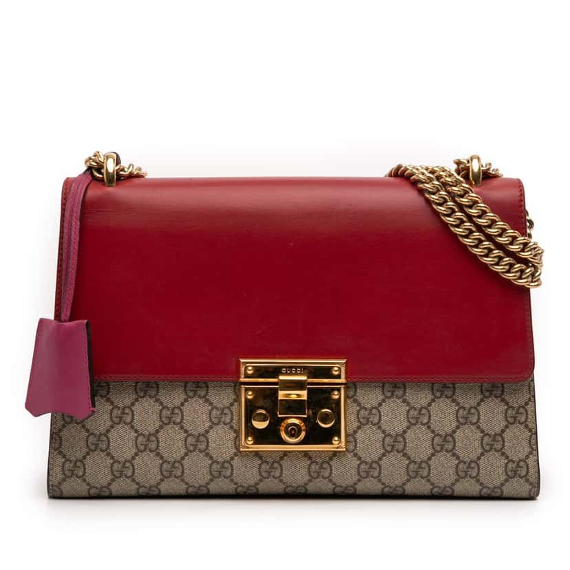 Gucci Medium GG Supreme Padlock Shoulder Bag Beige Very good condition - Front View