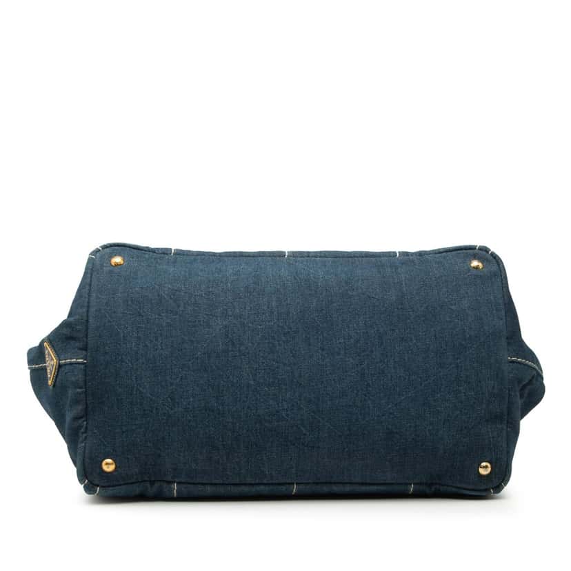 Prada Large Denim Canapa Logo Satchel Blue Very good condition - Inside View