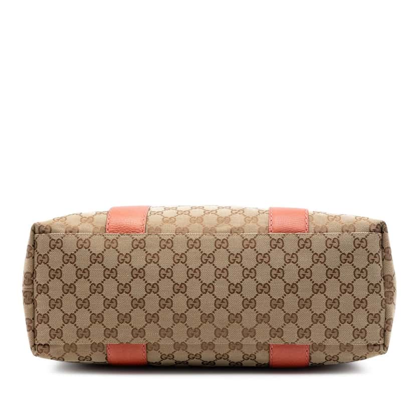 Gucci Medium GG Canvas Bamboo Libeccio Tote Beige Very good condition - Inside View