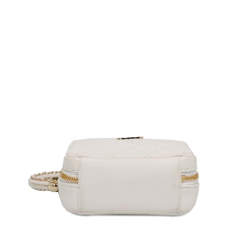 Chanel CC Lambskin Round Handle Camera Case White Leather Very good condition - Model View