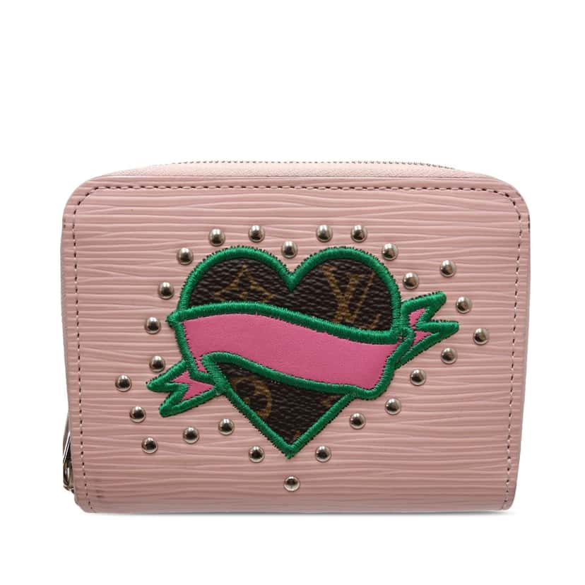 Louis Vuitton Epi LV Stories Zippy Coin Purse Pink Leather Very good condition - Front View