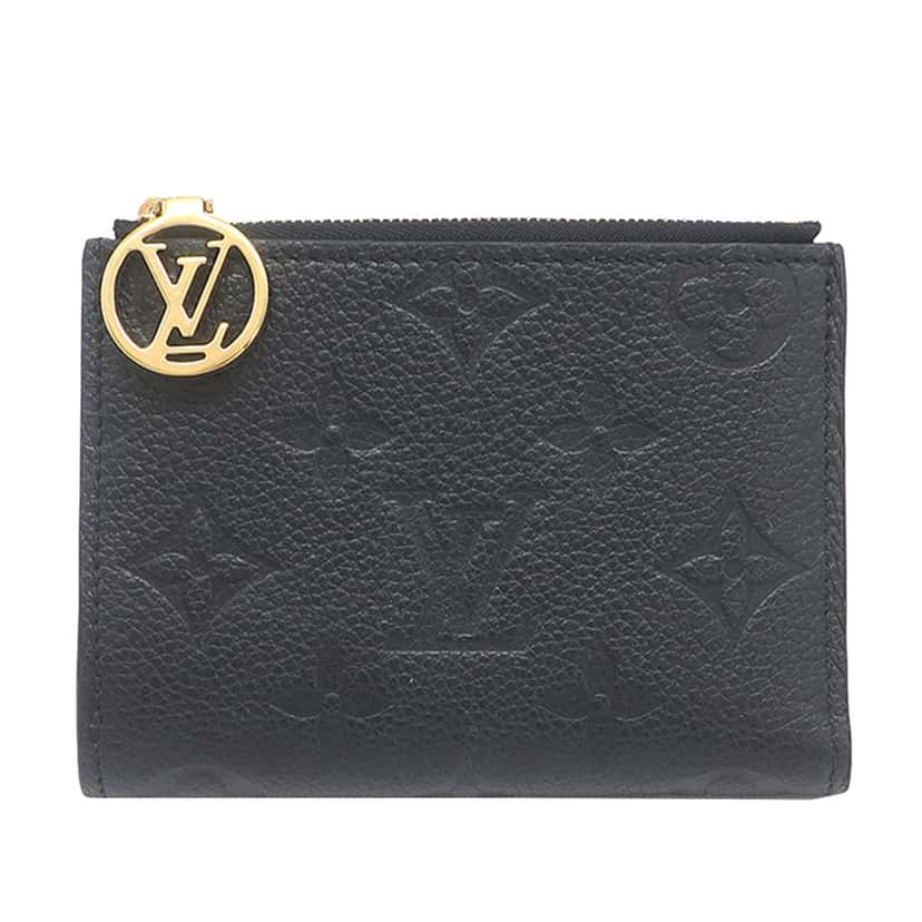 Louis Vuitton Monogram Empreinte Lisa Compact Wallet Black Leather Very good condition - Front View