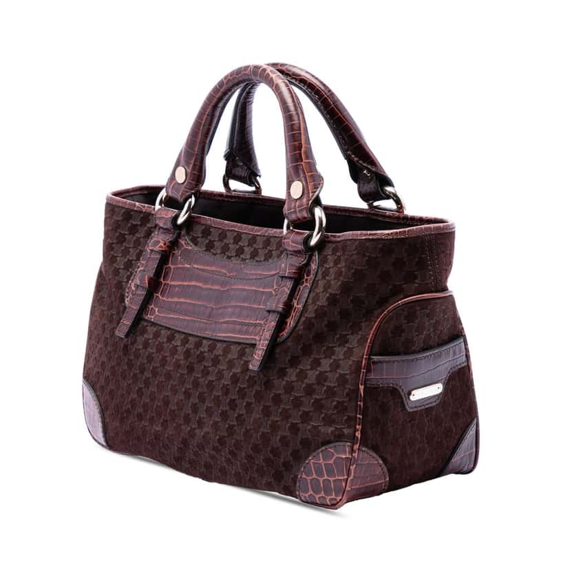 Celine Macadam Suede Boogie Handbag Brown Leather Very good condition - Back View
