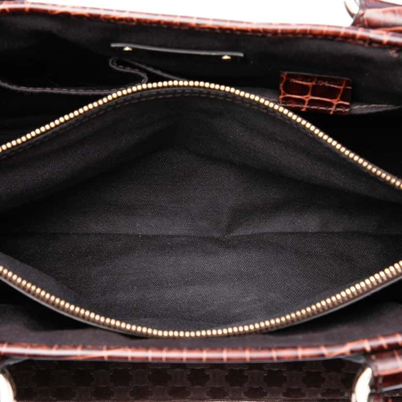 Celine Macadam Suede Boogie Handbag Brown Leather Very good condition - Model View