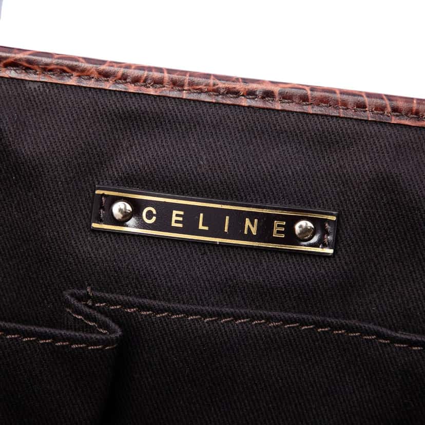 Celine Macadam Suede Boogie Handbag Brown Leather Very good condition - Box View