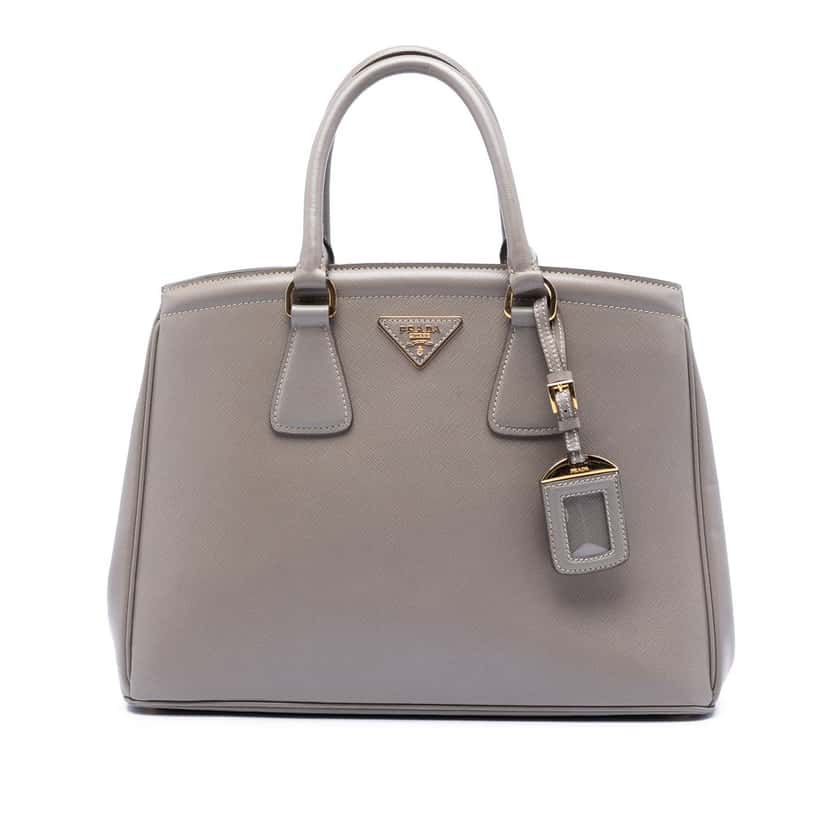Prada Saffiano Lux Parabole Tote Brown Leather Very good condition - Front View