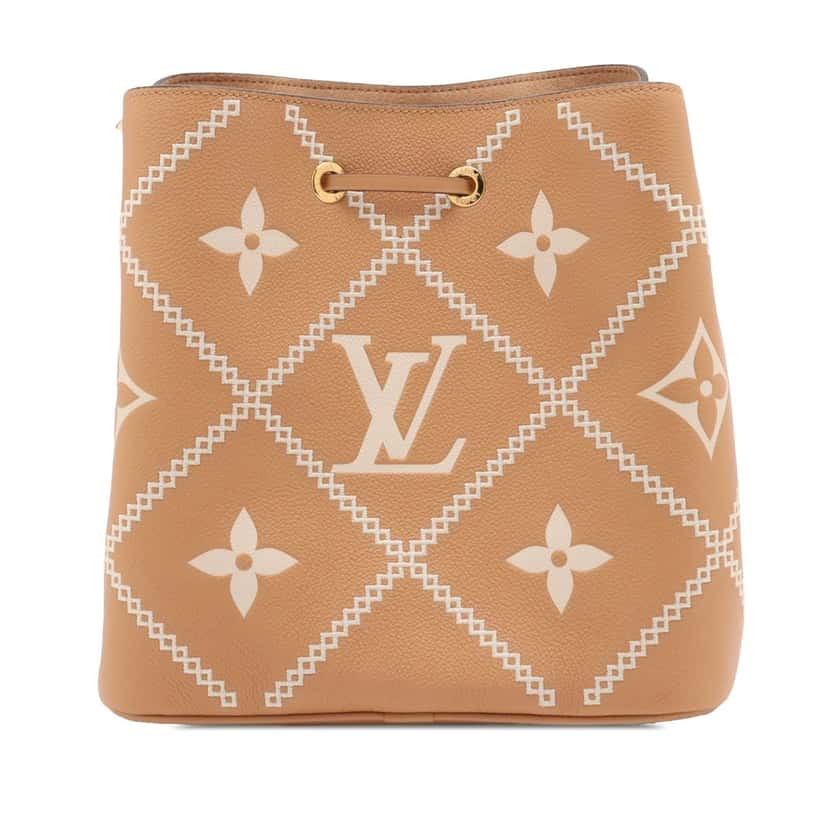 Louis Vuitton Monogram Giant Bicolor Empreinte Broderies Neonoe MM Beige Leather Very good condition - Back View