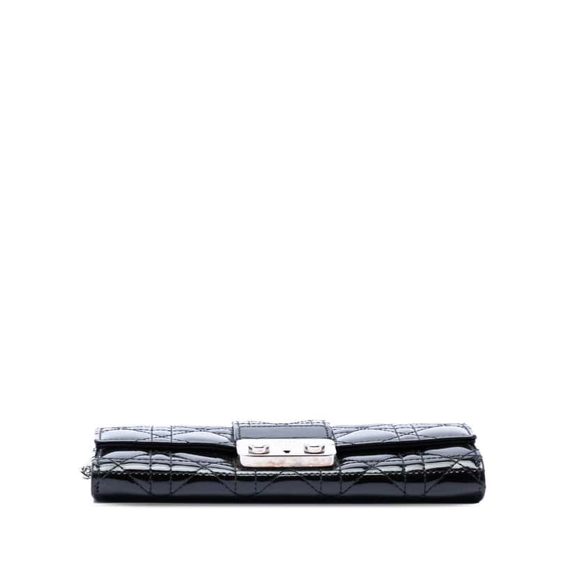 Dior Patent Cannage Miss Dior Wallet on Chain Black Leather Very good condition - Inside View