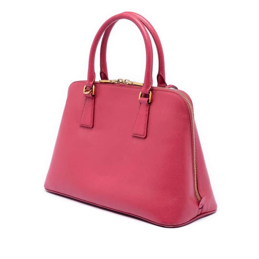 Prada Medium Saffiano Lux Promenade Satchel Pink Leather Very good condition - Back View