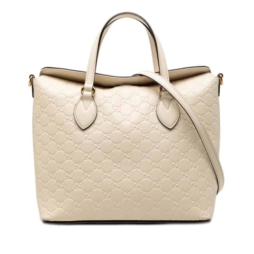 Gucci Guccissima Linea A Fold Over Satchel Brown Leather Good condition - Front View