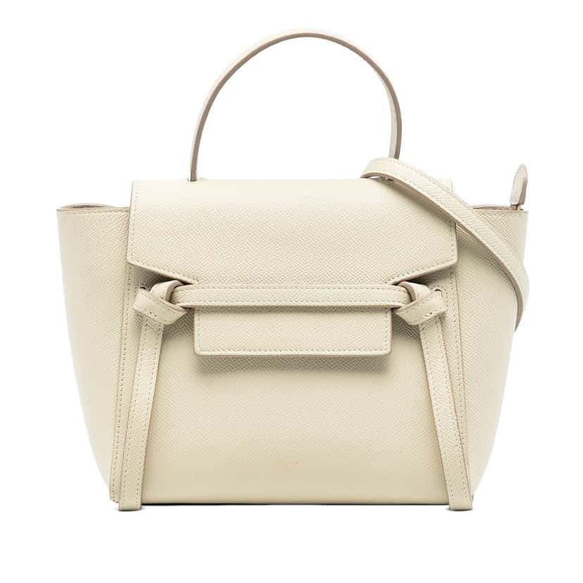 Celine Nano Grained Calfskin Belt Bag Brown Leather Very good condition - Front View