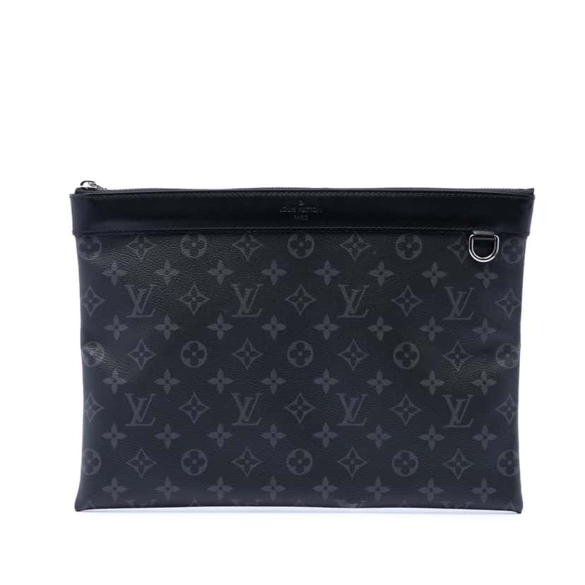 Louis Vuitton Monogram Eclipse Discovery Pochette GM Black Very good condition - Front View