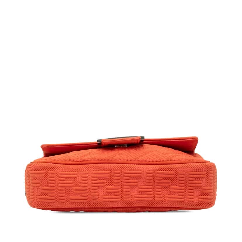 Fendi Zucca Embossed Technical Fabric Chain Midi Baguette Orange Very good condition - Inside View