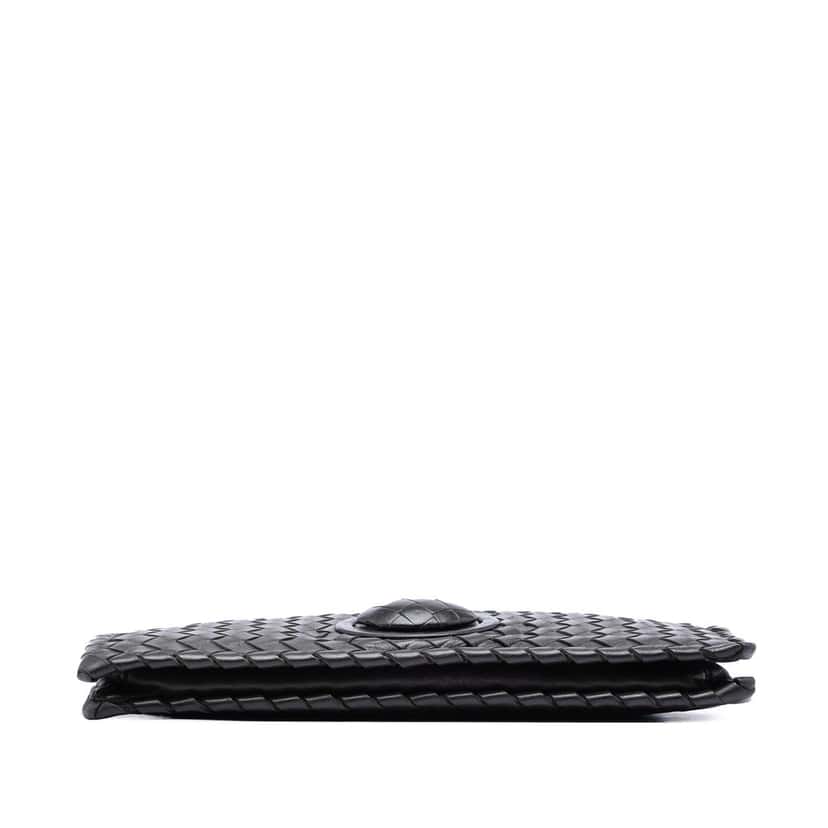 Bottega Veneta Nappa Intrecciato Turn Lock Clutch Black Leather Very good condition - Inside View