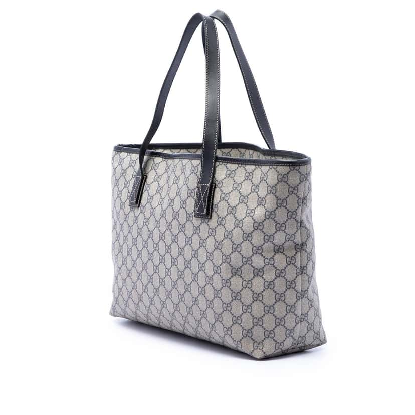Gucci Medium GG Supreme Zippered Tote Beige Very good condition - Back View