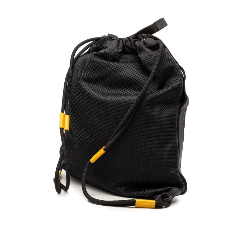 Givenchy Leather and Nylon MC3 Drawstring Backpack Black Leather Very good condition - Back View