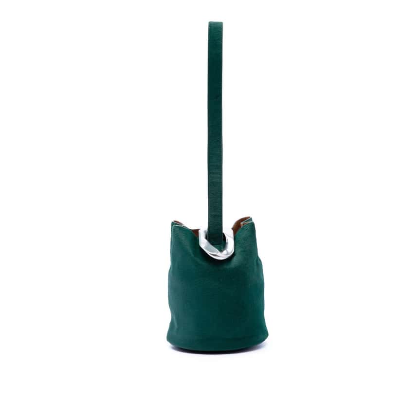 Bottega Veneta Small Pony Hair Drop Bucket Bag Green Very good condition - Front View