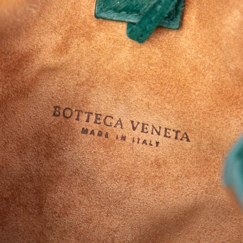 Bottega Veneta Small Pony Hair Drop Bucket Bag Green Very good condition - Box View
