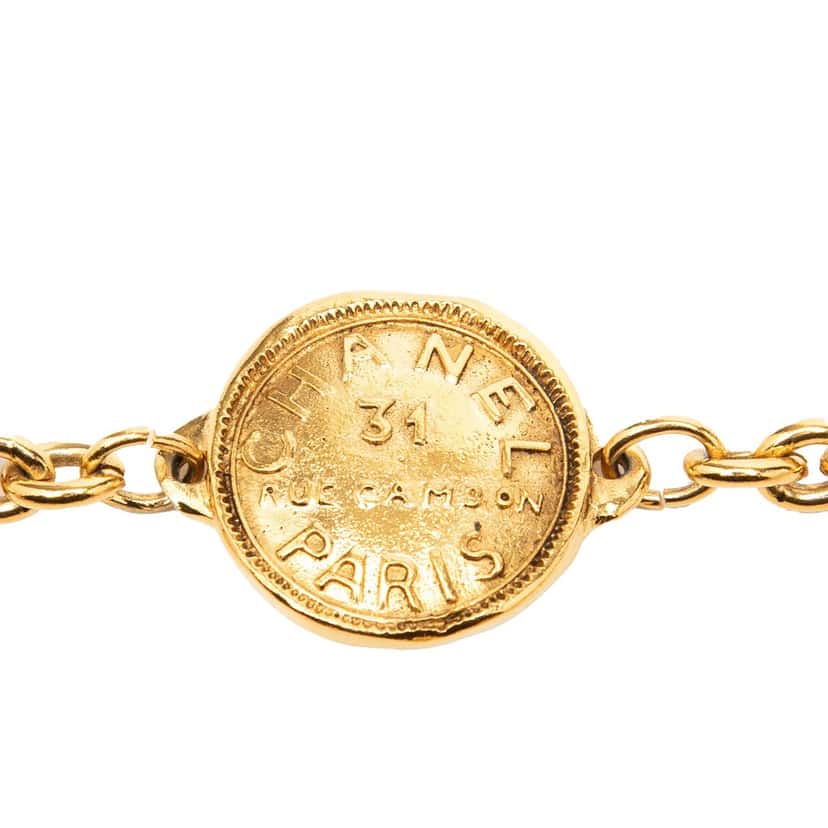 Chanel CC Gold Plated 31 Rue Cambon Medallion Chain Belt Gold Metal Very good condition - Inside View