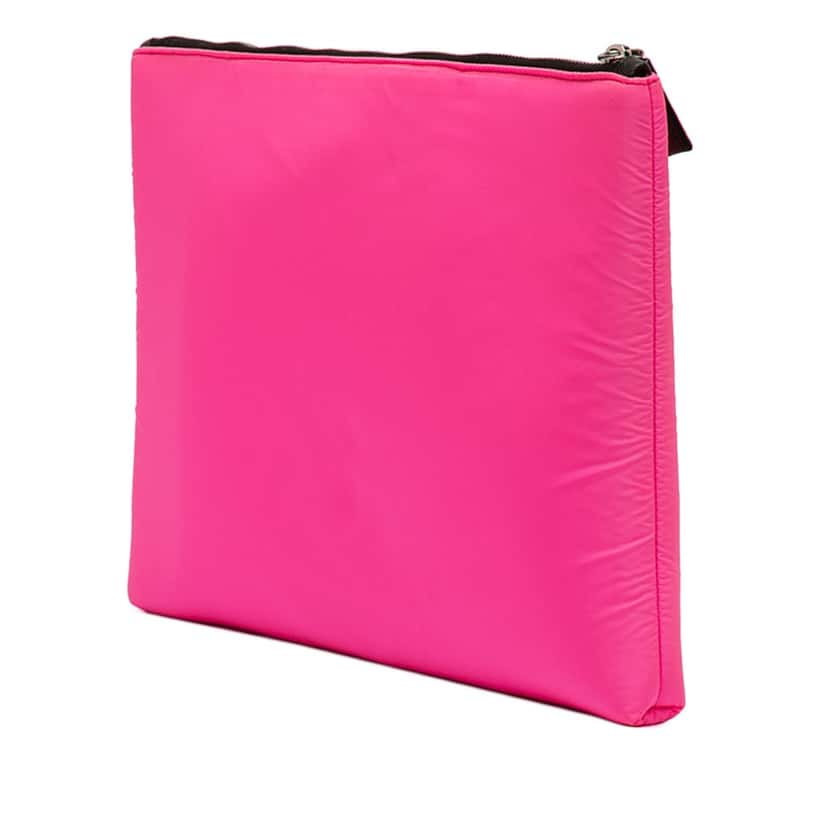 Prada Tessuto Padded Zip Clutch Pink Very good condition - Back View