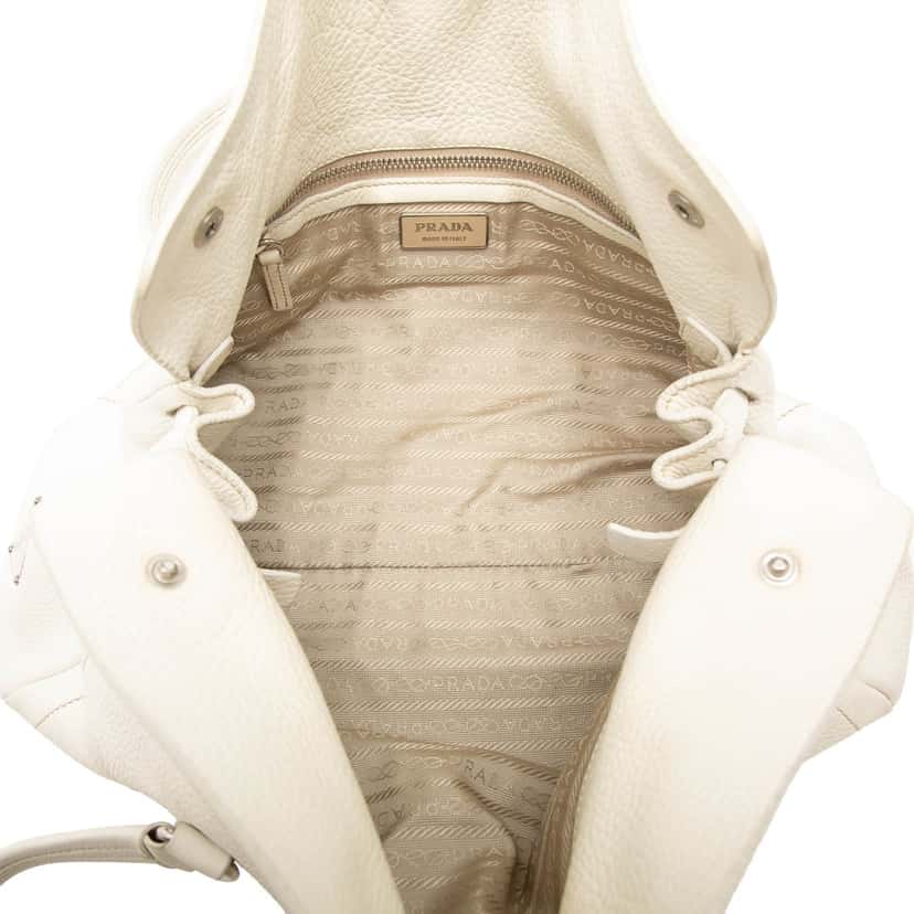 Prada Vitello Daino Easy Shoulder Bag White Leather Very good condition - Model View