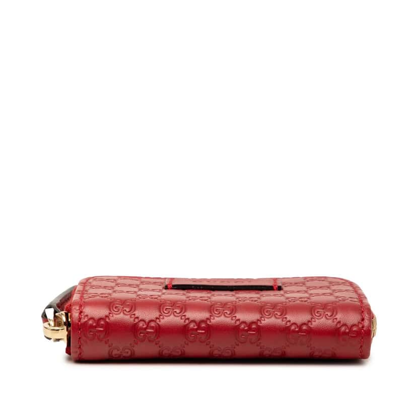 Gucci Microguccissima Zip Around Coin Purse Red Leather Very good condition - Inside View